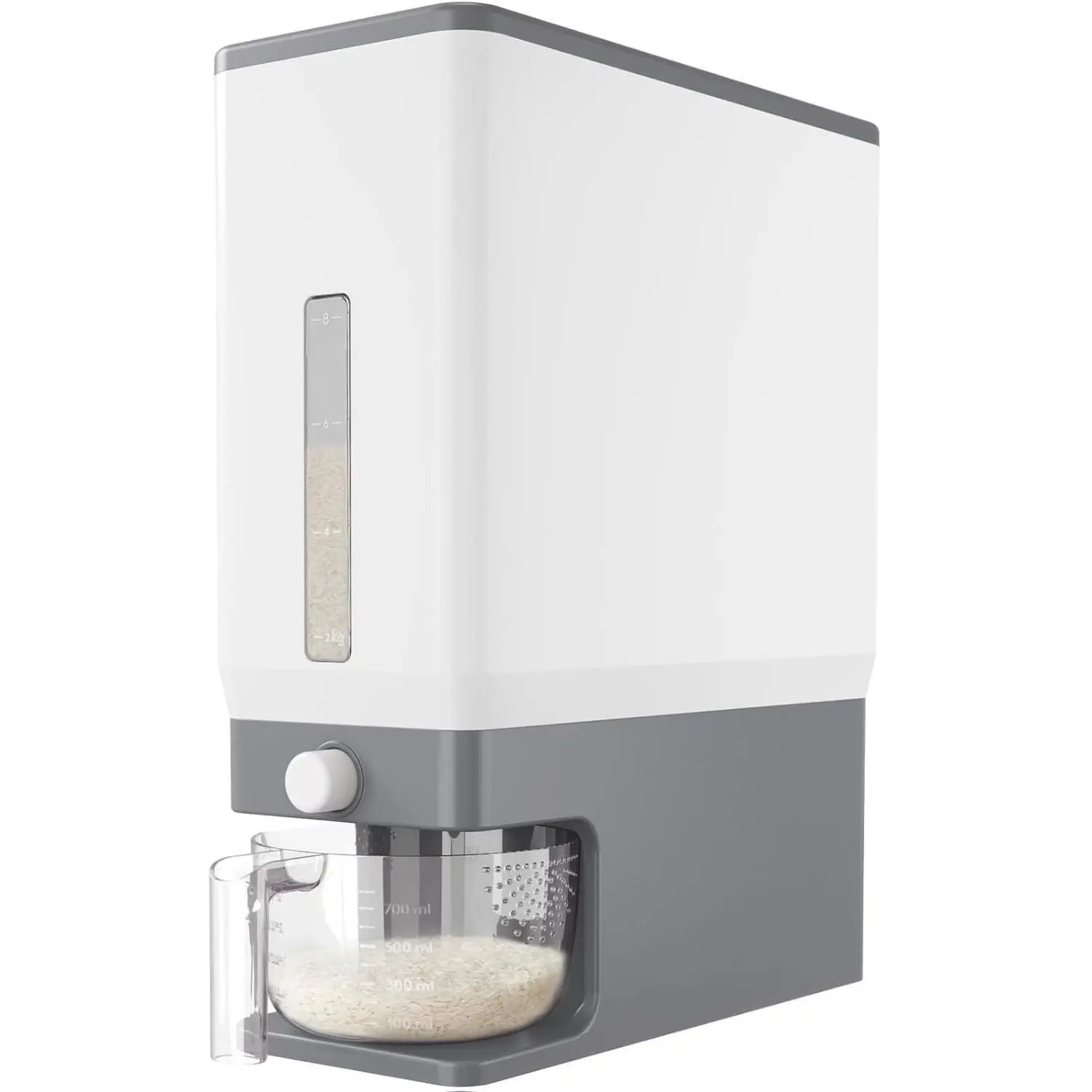 New Deal - Rice Dispenser 25 Lbs(11.3kg), Rice Storage Container Sealed Moisture Proof with Measuring Cup for Kitchen Pantry Household, BPA-Free, 1 Pack