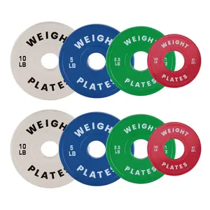 Fractional Weight Plates 1.25LB 2.5LB 5LB 10LB Set - 2 Inch Rubber Coated Strength Training & Barbell Lifting Bumper Plates for Gym, Home