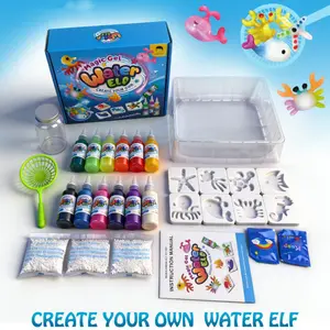 Magic Water Elf Kit Water Gel Toy, Aqua Fairy DIY Craft Kit for Kids 3+ Years Old, 12 Colors Magic Hydrogel Slime Soft Clay Jelly Sensory Play Set, 8 Animal Moulds STEM Educational Toy, Creative Squishy Maker Stress Relief Activity, Perfect Summer Sensory