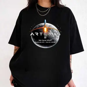 Artemis II Rocket Launch Shirt, Artemis 2 Journey Around the Moon Tee, Space Exploration Shirt, Moon Mission Fan Gift