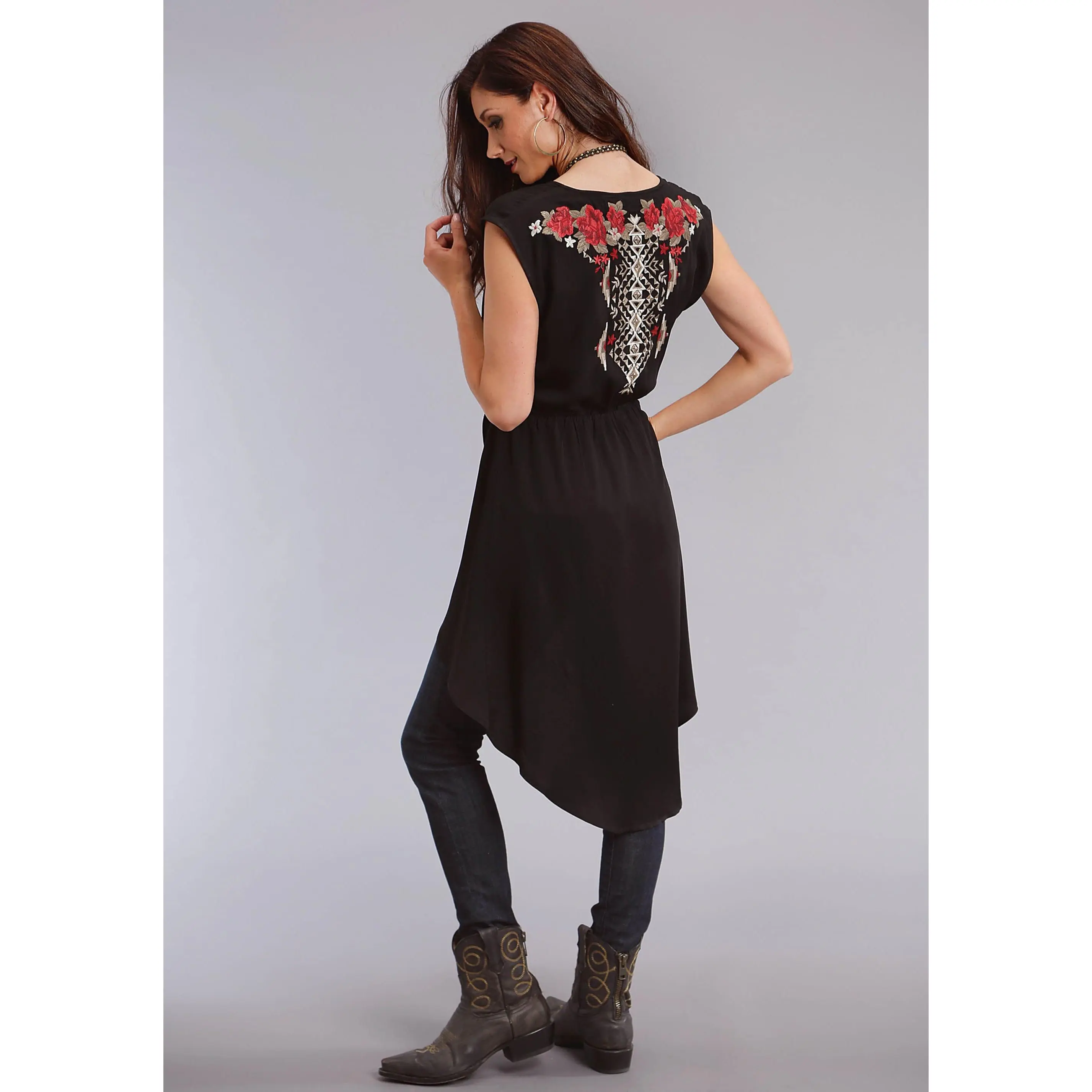 Stetson Black Rayon Blouse