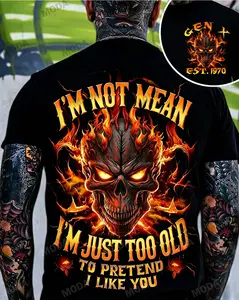 Chaosmoda Generation X I'm Not Mean I'm Just Too Old To Pretend I Like You Custom Year Skull T-shirt