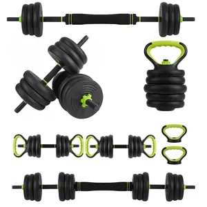 Adjustable Dumbbell Set of 2 – 3-in-1 Free Weights with Barbell Connector & Kettlebell Handle, 30–88LBS for Full Body Home Gym Training