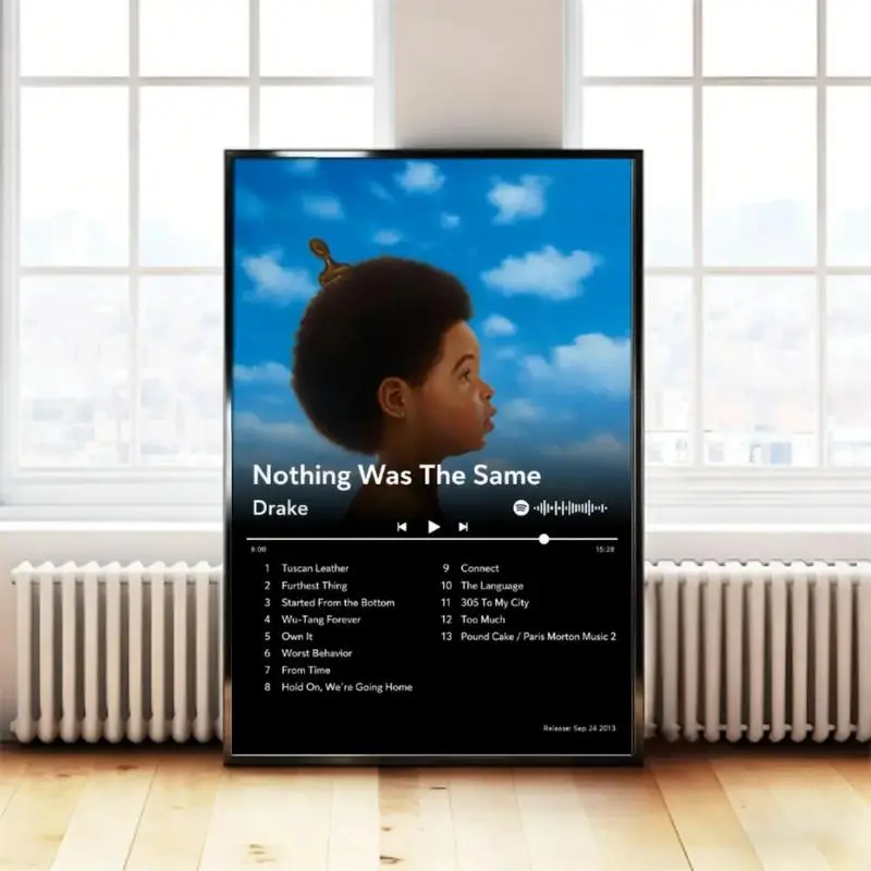 Elegant Artistic Drake Album Cover Canvas Poster Print - Unique Art Single Canvas Wall Art, Eco-Friendly Home Decor for Bedroom Items, Cool Room Decor & Apartment Accessories