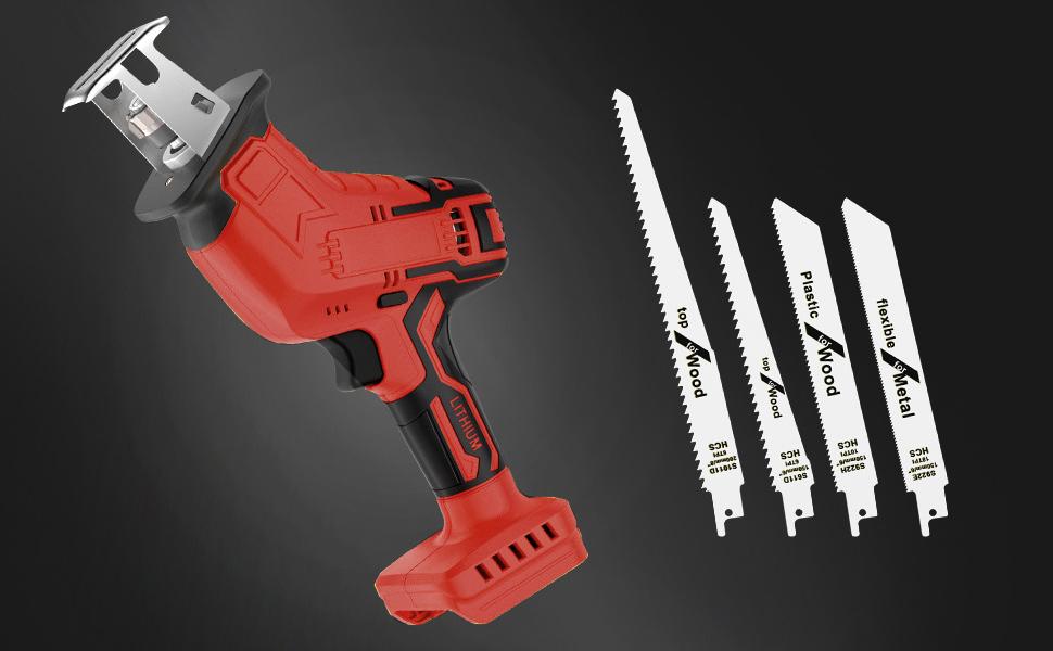 Reciprocating Saw for Milwaukee 18V Battery, 3 Variable Speed,3500 rpm Tool-Free Blade Change, 4 Saw Blades for Metal Wood PVC Cutting Battery Powered Saws Cordless Saw Reciprocating Saw for Milwaukee 18V Battery, 3 Variable Speed,3500 rpm Tool-Free Blade Change, 4 Saw Blades for Metal Wood PVC Cutting Battery Powered Saws Cordless Saw