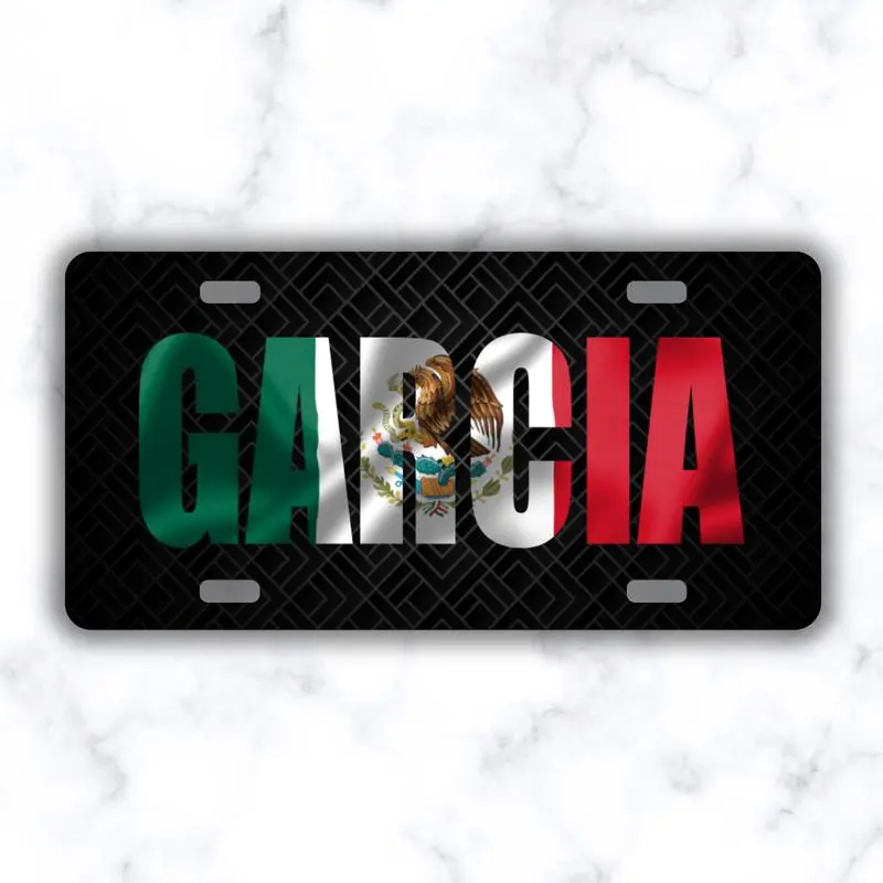 Custom name Mexican Flag License Plate - personalized name Auto Car Tag - Gifts for Her Gifts for Him