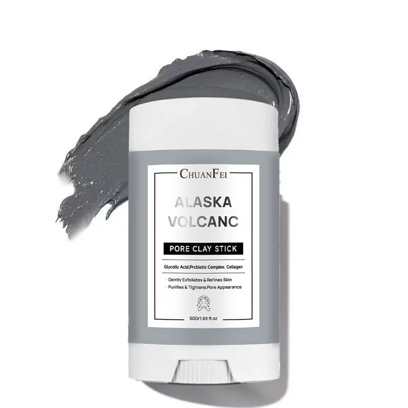 Alaska Volcanic Mud Pore Cleansing Stick Balm, Blackhead Removal Facial Mask Bar, Natural Alaska Volcanic Mud, Gentle Exfoliation, Exfoliant, Exfoliating, Smooth Skin, No Drying, Moisturizing, Routine, Face Products