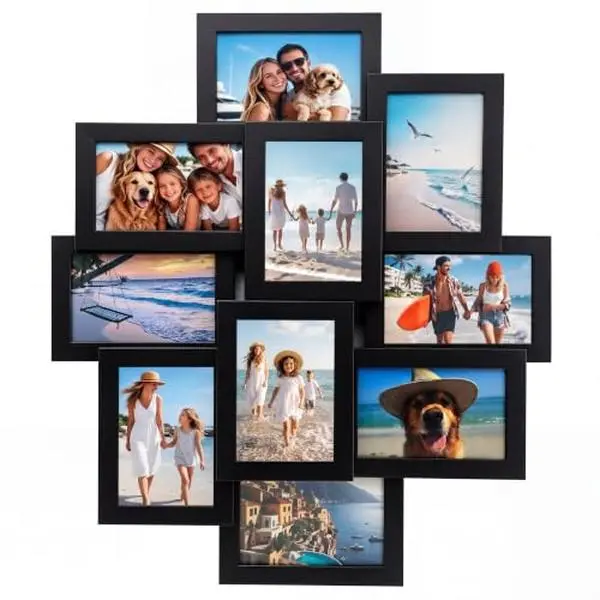 Gaomon 4x6 Multi Photo Collage Frame Set - MDF Indoor Wall Decor with Glass Front, Ideal Gift for Home Accents