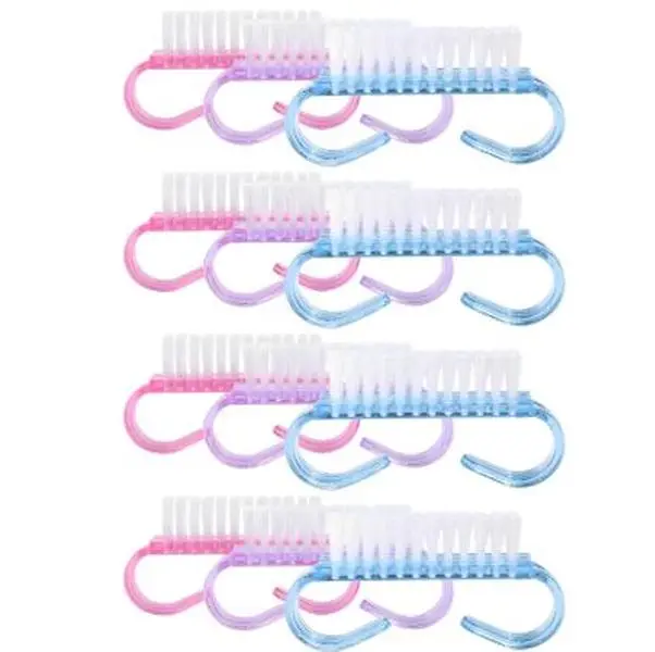 12-Pack Handle Grip Nail Brush Fingernail Scrub Cleaning Brushes for Toes and Nails Cleaner, Pedicure Brushes for Men and Women