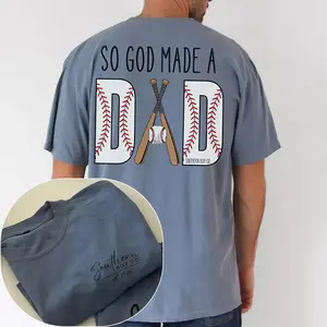 So God Made a Baseball Dad Graphic T-Shirt for Youth and Adult, Baseball Dad Shirt, Father Baseball Game Day Outfit Tee, Funny Sports Dad Shirt, Gift for Baseball Lovers, Fathers and Coaches, Softball Stuff, Baseball Shirts for Boys, Kids Clothes, Perfect