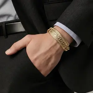 Pulsera de oro laminado para hombre de 9 pulgadas de largo