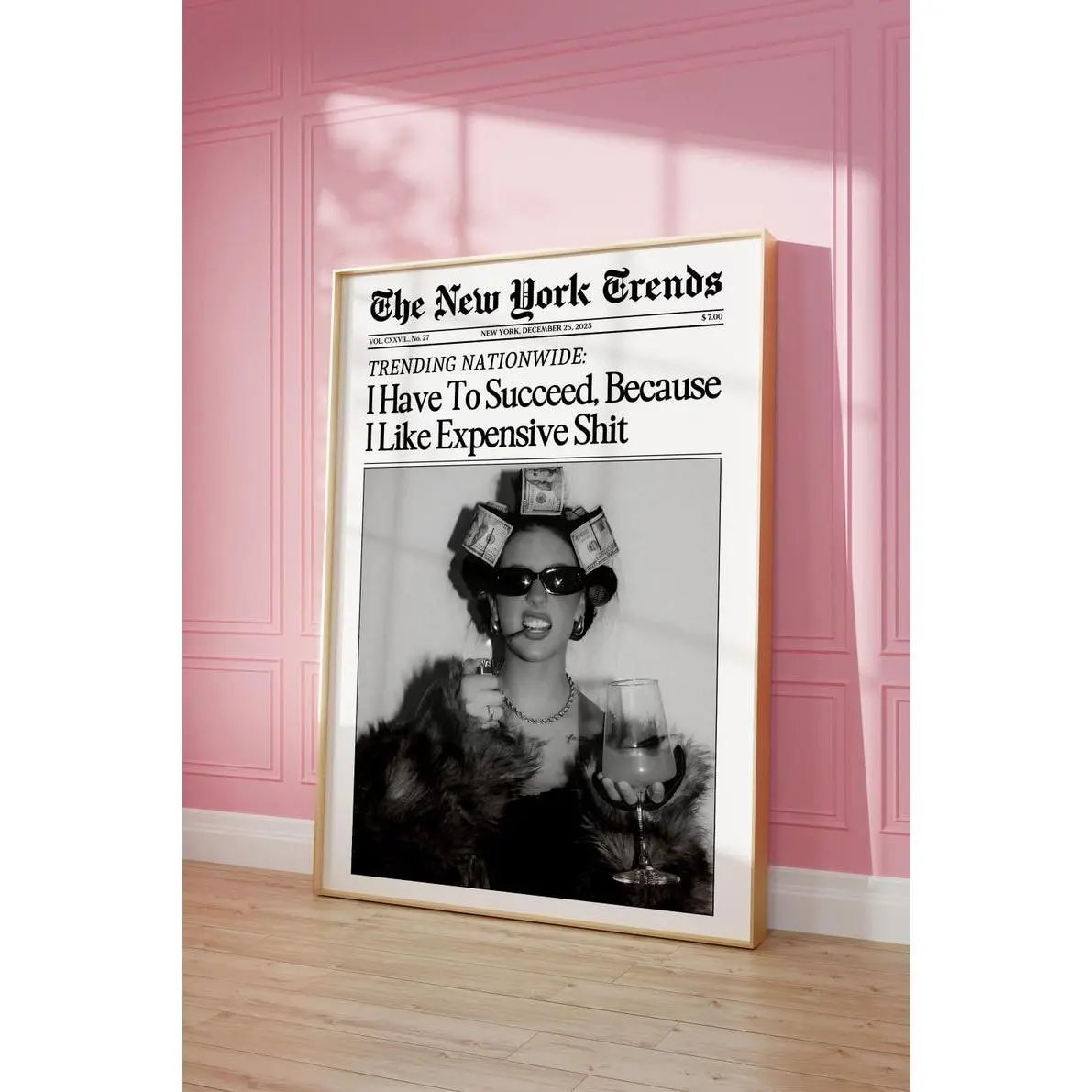 Trendy Newspaper Print, Feminist Wall Art, Independent Women, Successful Women, New York Times Retro Poster, Girl Makeup Poster, Dorm Decor