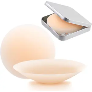 Trifabricy Nipple Covers for Women, 2 Pairs Reusable Silicone Nipple Pasties Sticky Bra, Cakes Body Nipple Covers with Lift