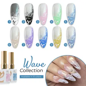 LAVIS Wave Gel Collection - 10 Versatile Colors for Effortless Marble & Wave Effects - Perfect for Nail Art & Manicure