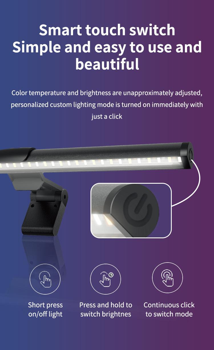 Computer Monitor Light, Screen Monitor Light Bar for Eye Caring, USB Reading LED Task Lamp with Touch Control & Stepless Dimming, 3 Color Modes No Glare Space Saving for Home Office Desk  There are also RGB40cm optional  Rgb Lighting Led Ambient Lighting