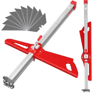 Foldable Drywall Cutting Tool,Can be cuts 1/4",3/8",1/2" & 5/8" Board,10 Utility Knife Blades & 19 Wheels| Dual Positioning System Gypsum Board Drywall Cutter for Home Renovation & Drywall Projects