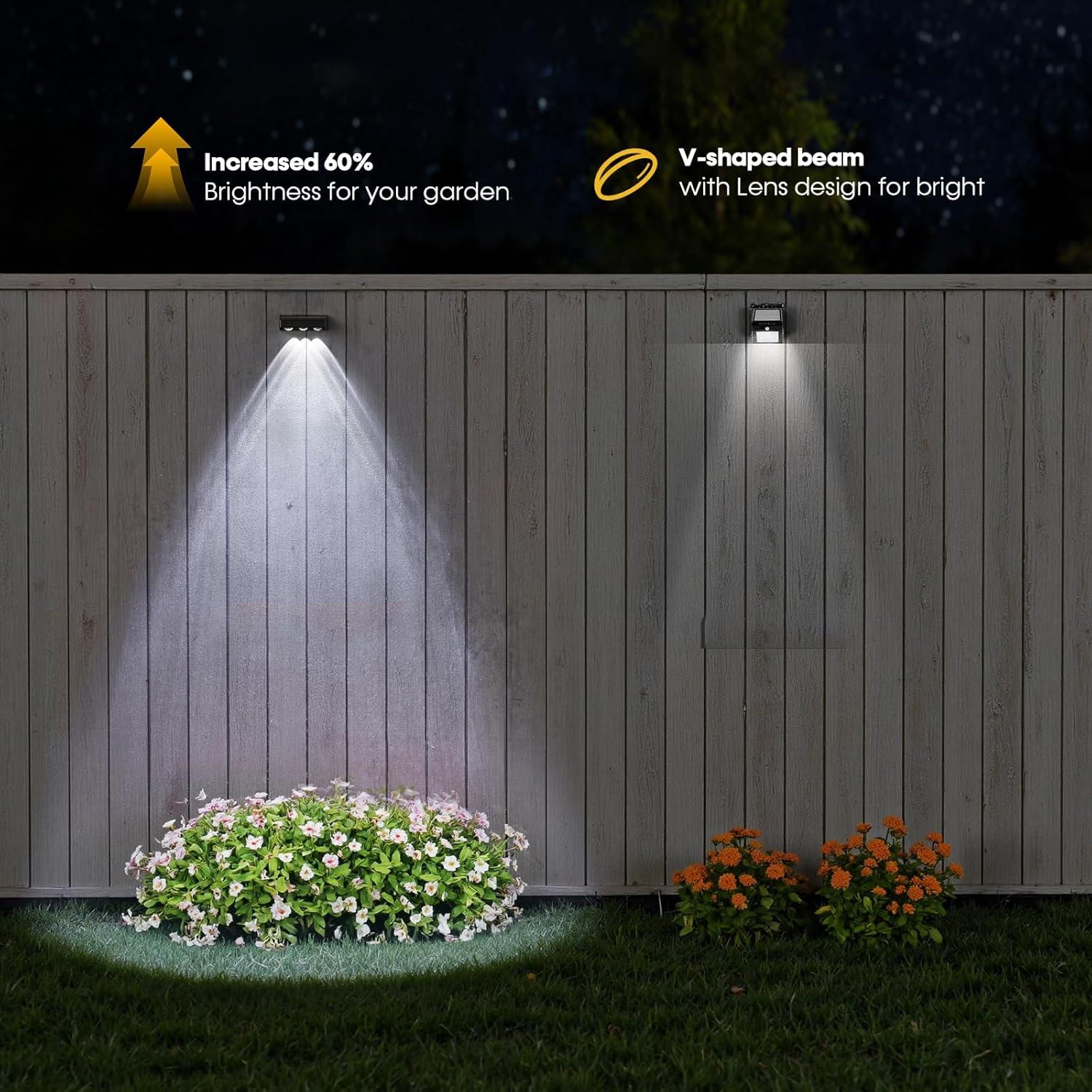 RGB Solar Wall Fence Lights,Synchronously Change Color,Solar Step Lights,Bright Wall Lights,Outdoor Waterproof,Solar Powered Patiio Decor for Wall, Rain,Porch,Backyard,Gaeden.Perfect for holiday decorations fallfreshness