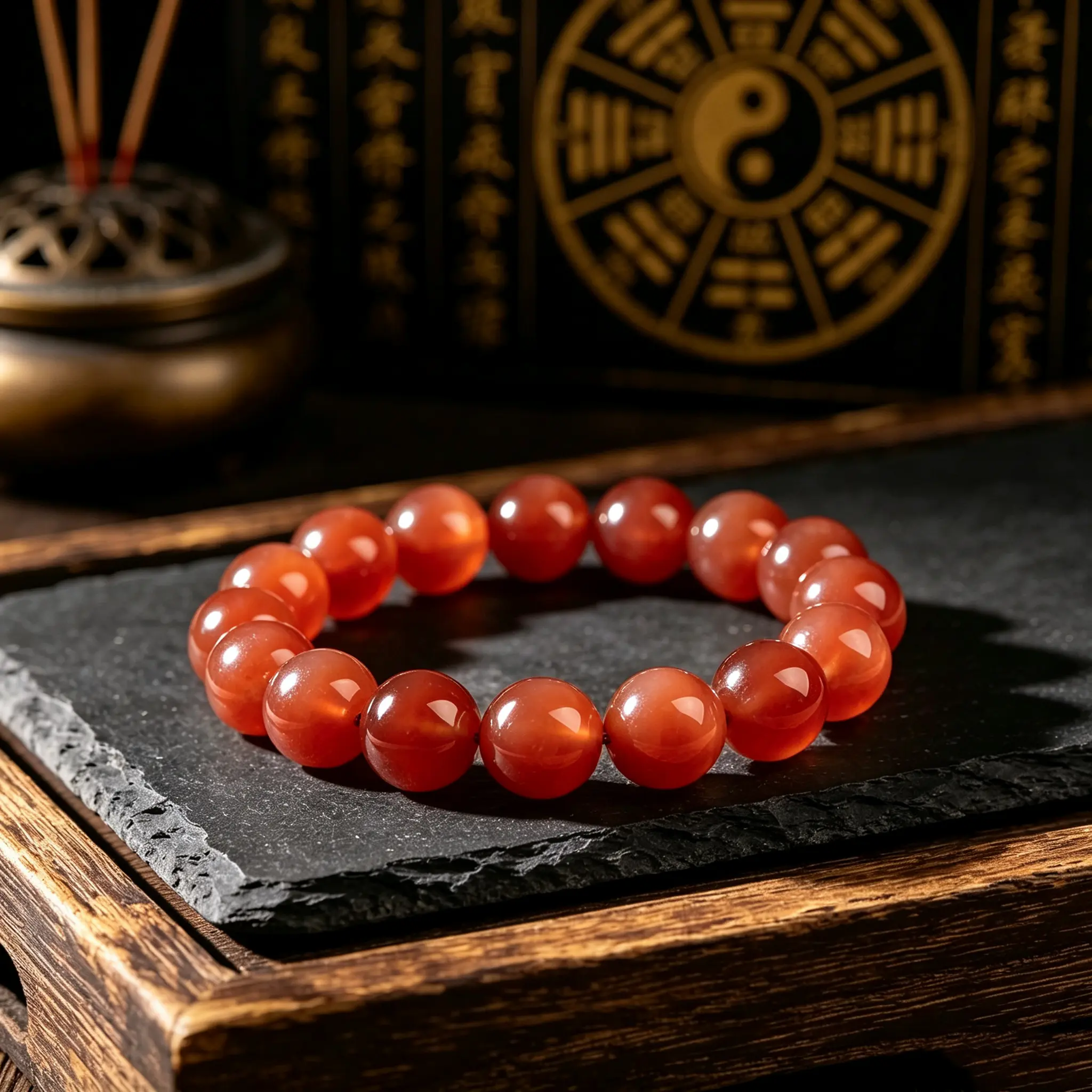 Red unisex bracelet suitable for enhancing peace of mind, fortune, career, and love.