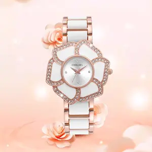[Try for 7 Days. Love It or Get a Full Refund]Chalael Elegant Floral Jewelry Watch for Women Swiss Movement Sapphire Crystal Stainless Steel 30M Water Resistance Timeless Beauty Gift