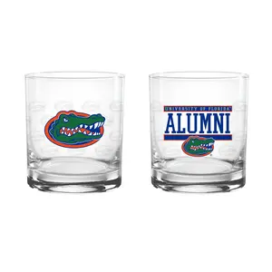 Set of 2 Florida Gators 14oz Alumni Rocks Glasses