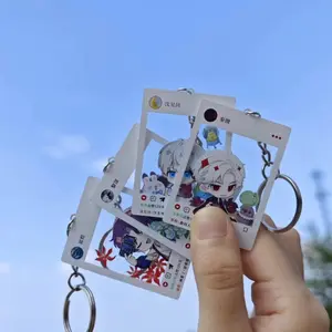 Love and Deepspace Anime Peripheral Eye-catching Card Photo Props Keychain Transparent Q Version Xavier Sylus Collection Keyring