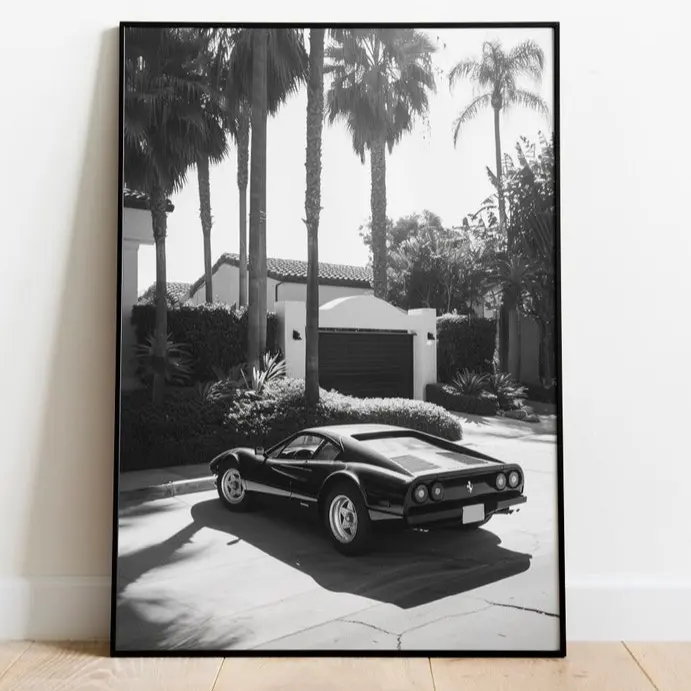 Vintage Ferrari Poster, Vintage Ferrari Print, Ferrari Wall Art, Product without frame