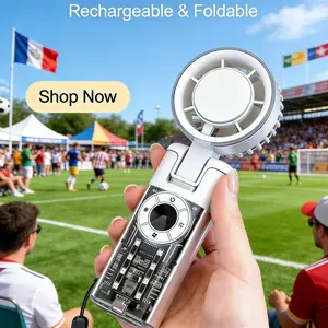 2026 Summer Cooler Pro 13000RPM Ice Handheld Fan with 199 Adjustable Speeds 4-Color LEDs 3H Runtime ClearTurbo Design USB-C Fast Charging - Protection Usb