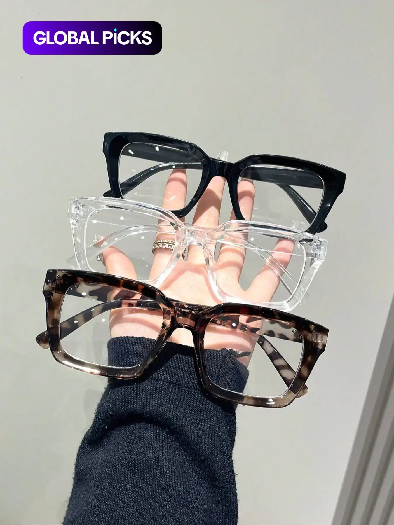 Unisex Simple Eyeglasses Set in Leopard, Clear and Solid Color , Trendy Square Frame Eyeglasses for Everyday Use, Fashion Accessories for Outdoor Activities, Leopard Pattern Eyeglasses, Stylish Square Frames, Trendy Casual Eyeglasses, Square Frame Eyewear