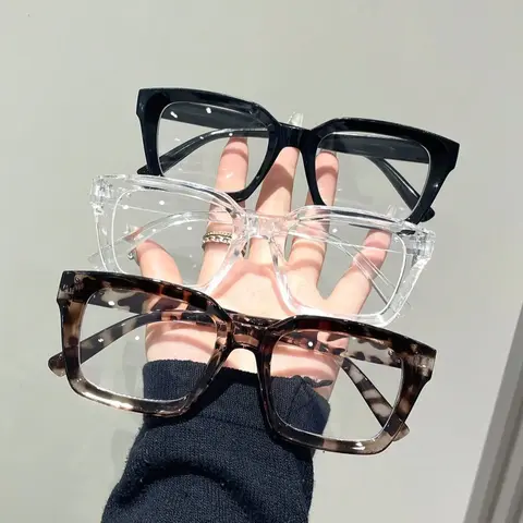 【Black Friday】Unisex Simple Eyeglasses Set in Leopard Print, Clear & Solid Colors, Trendy Square Frames for Everyday Use & Outdoor Activities, Leopard-Pattern Eyewear, Casual Fashion Accessories #GLOBAL PICKS