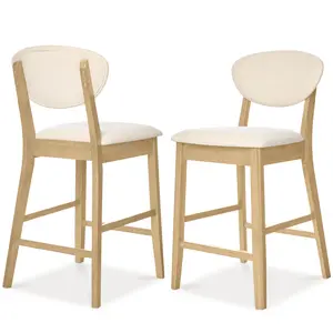 Best Choice Products Set of 2 Counter-Height Bar Stools, Armless W/Upholstered Seat Cushion & Backrest