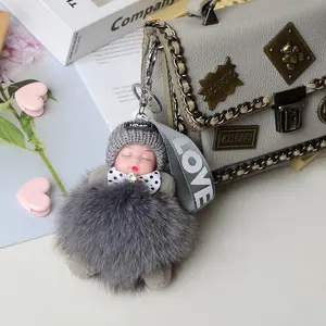 Cute Sleeping Doll Plush Doll Keychain Pendant Backpack