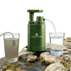 AQUPUVIR 0.01 Micron Portable Water Filtration System Survival – Tested in USA Labs – Bacteria, Parasite and Virus Removal – Ultimate Survival & Backpacking Gear-Farther's gift