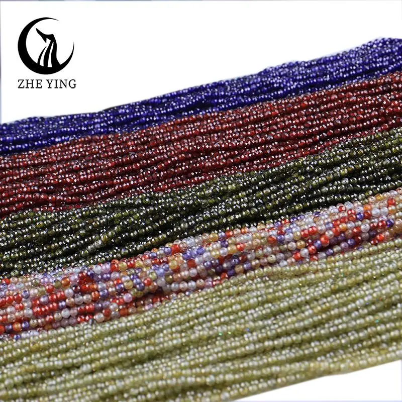 Zhe Ying 2mm AAA Zircon Stone Beads Small Faceted Cubic Zirconia Cz Stone Beads for Bracelet Necklace Making