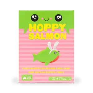 Hoppy Salmon by Exploding Kittens - Quick Card Game for Family Fun - 3-8 Players, Ages 6+ - Quick 90-Second Rounds Hoppy Salmon by Exploding Kittens - Quick Card Game for Family Fun - 3-8 Players, Ages 6+ - Quick 90-Second Rounds