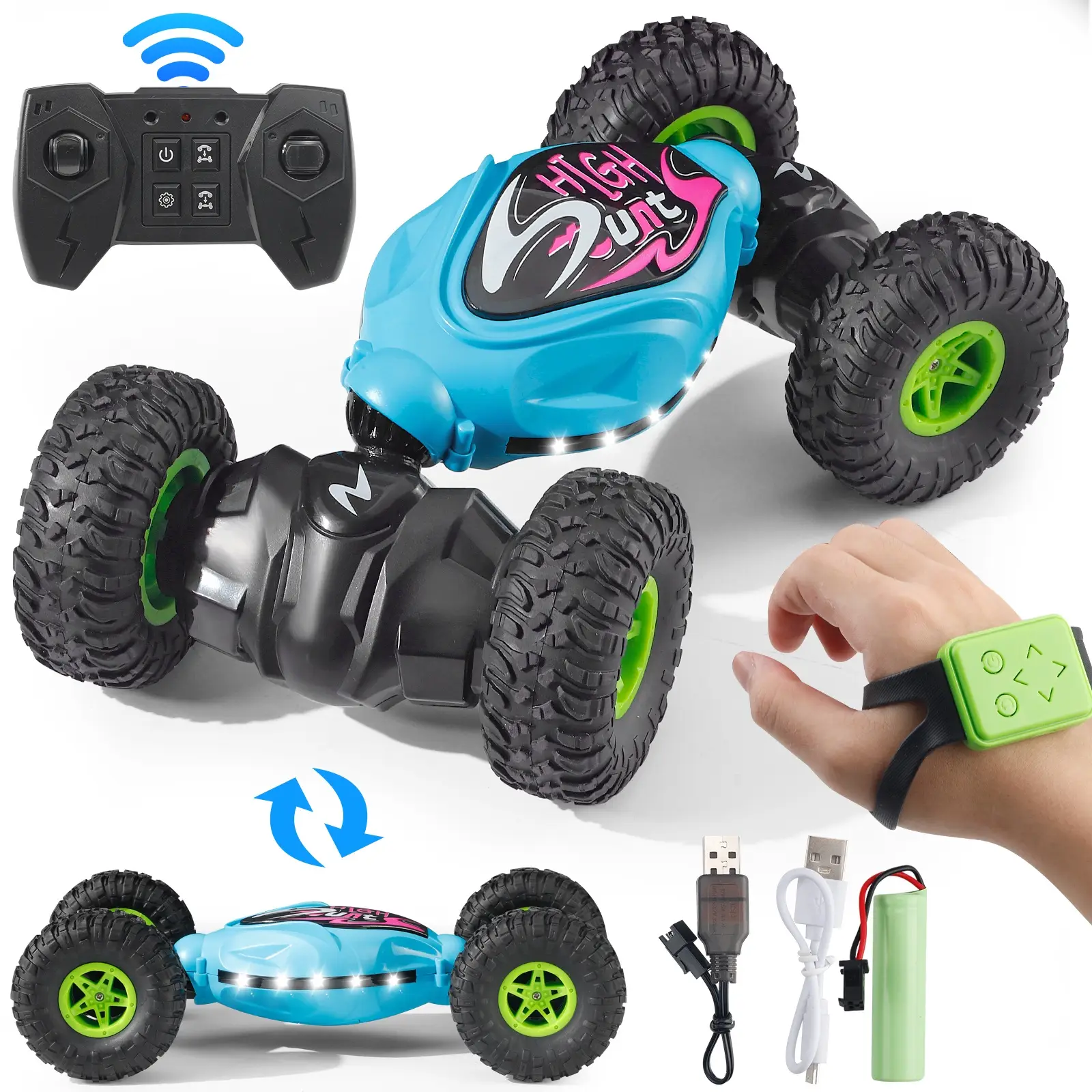 Gesture-Controlled RC Stunt Car - 2.4GHz Remote, 4WD Transforming Off-Road Vehicle with Twisting and Rotating Capabilities, Perfect for Thrilling All-