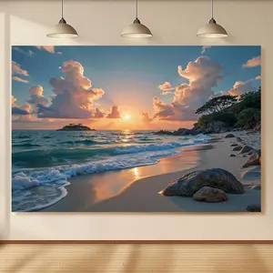1pc Seascape Party Banner - Vibrant Blue Sky & Ocean View Wall Decor for Weddings, Photoshoots & Events - Perfect Gift for Photographers & Event Planners, All-Season Backdrop, Beach Theme Dec