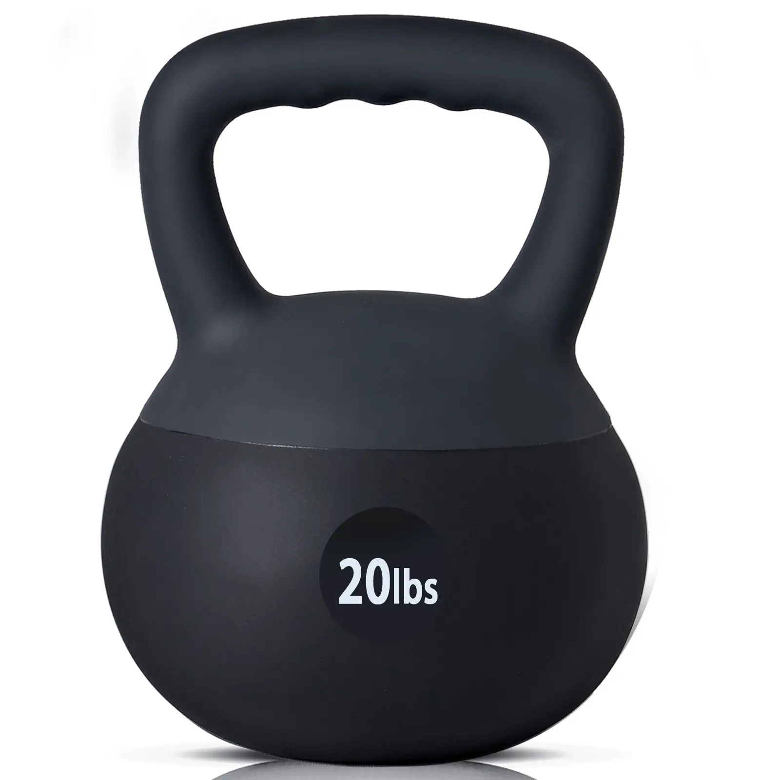 Soges 20LBS Soft Kettlebell with Wide Anti-Slip Handle, Quiet Exercise Weight for Home Gym, Drop-Proof Fitness Equipment with Iron Sand Filled Base, Durable PVC Coated Kettle Bell for Strength Training, Functional Workout Gear