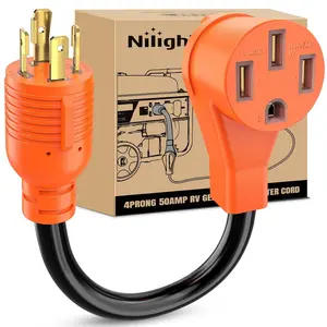 Nilight RV Generator Adapter Cord 30Amp to 50 Amp 4 Prong Pure Copper Heavy Duty Twist Lock Male Plug10 Gauge Wire L14-30P to 14-50R 30M/50F for RVs Camper Caravan Van Trailer