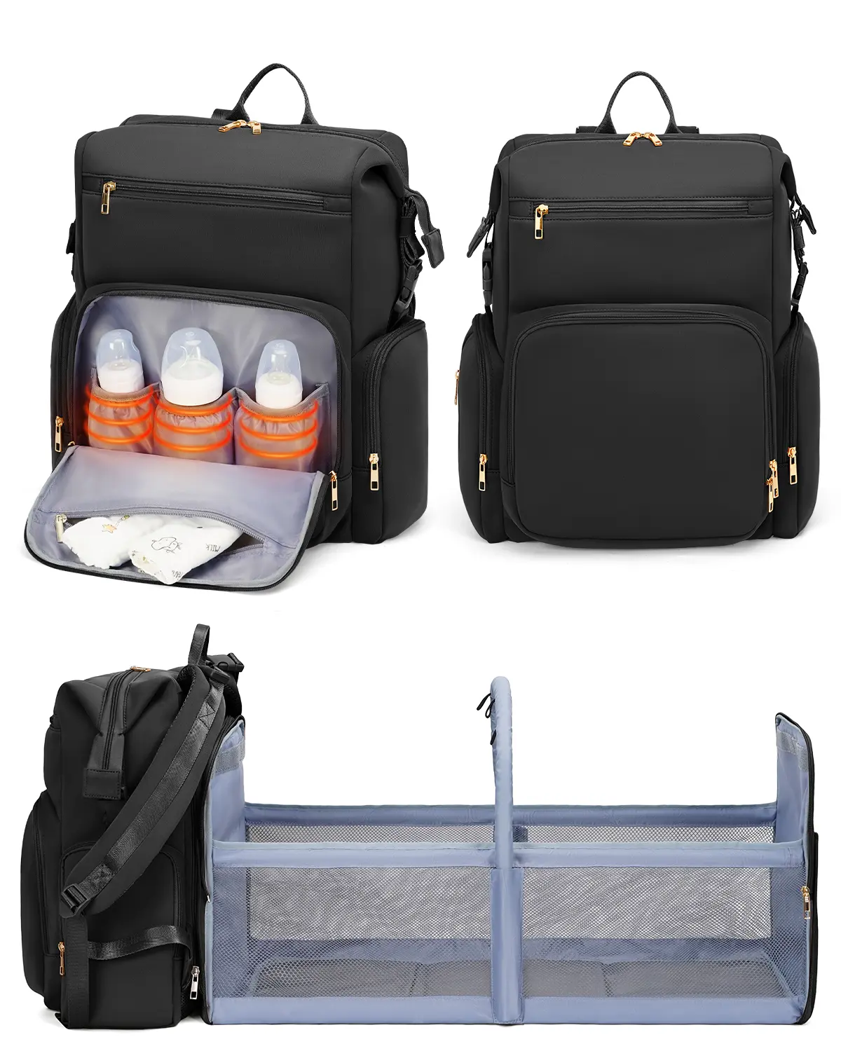 CEI-CEI Baby Diaper Bag Backpack, The Ultimate Mom Bag with Detachable Changing Station, Insulated Bottle Pocket & 36L Large Capacity | Waterproof Travel Bag for Newborn Essentials