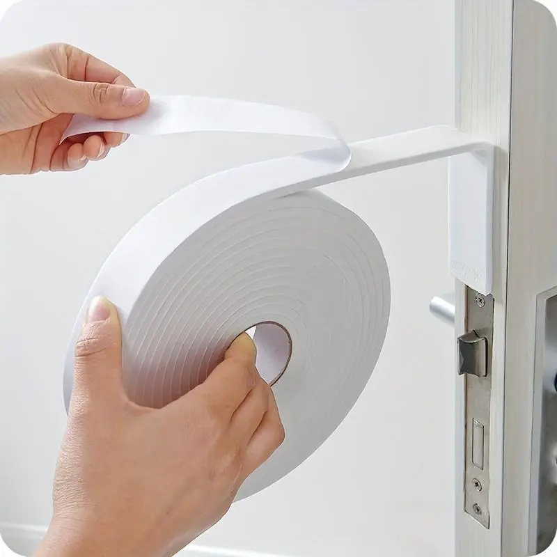 1roll adhesive door and window sealing strip - plastic soundproof and heat-insulating door and window gap sealing, used for dust prevention and noise reduction