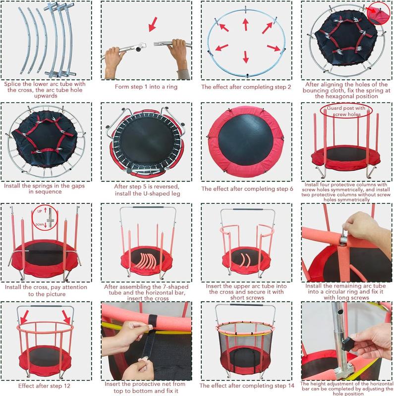 Trampoline for Kids with Basketball Hoop, 55" Toddler Trampoline Indoor & Outdoor, 440lbs Capacity Baby Trampoline with Enclosure, No-Gap Safe Design,,Swing,Sandbag,Ring,Ocean Balls,Gifts for Boys&Girls,