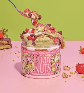 Strawberry Dubai Chocolate Bar Peanut Butter Treat By Nerdy Nuts