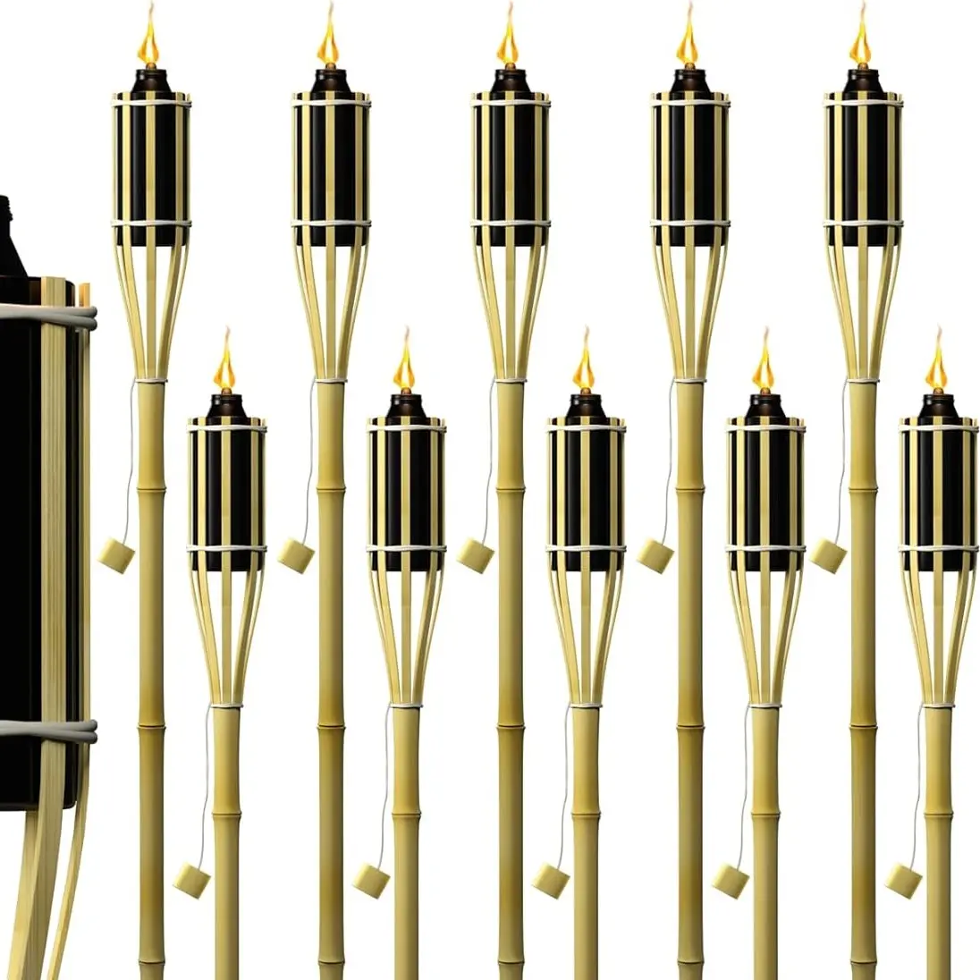 Sorbus Matney Refillable Outdoor Metal Torches (Set of 12) for Camping & Hiking Lighting Needs