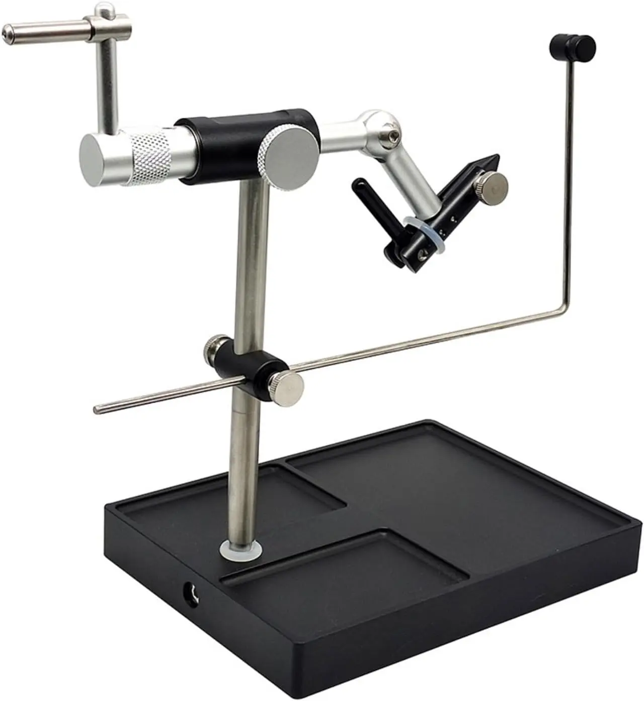 Rotary Fly Tying Vise with Heavy Base 360° Rotation Hook Tying Tool | 360° rotary Vise with stable C-clamp. Heavy-duty 304 stainless steel prevents rust. Adjustable jaw fits various hooks.