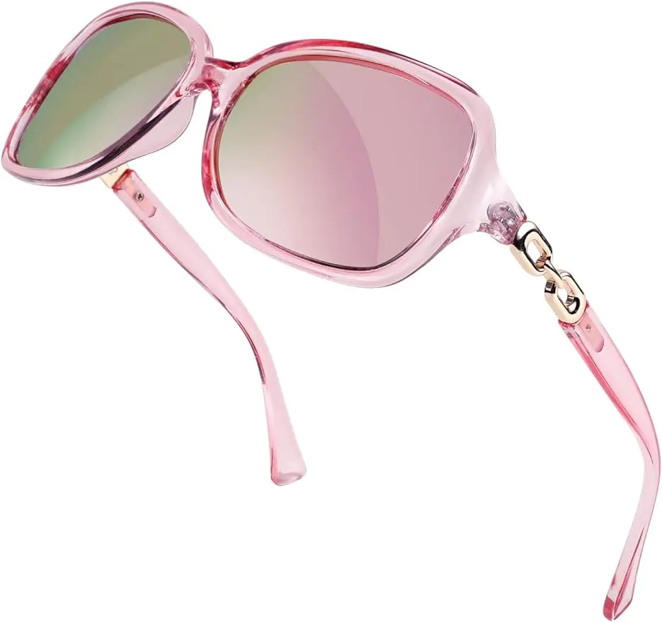 FEISEDY Vintage Square Polarized Sunglasses for Women UV400 Travel Driving Fashion Arcuate Sunglasses B2526