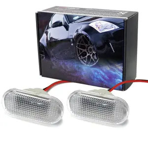 iJDMTOY JDM Clear Lens Fender Side Marker Light Housings w/Adapters, Wiring Pigtails For JDM 2005-2009 Nissan Fairlady Z Z33 (Direct Fit JDM, Require Mods For US 350Z)