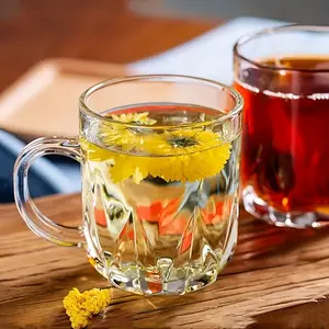 6pcs Transparent Glass Cups With Handles - Perfect For Coffee, Tea, Wine & Milk | Reusable, Lead-Free, Insulated Drinkware
