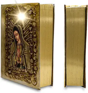 Catholic Spanish Bible with Metalic Cover of Our Virgen de Guadalupe Spanish Bible Large Print - Decorations for Catholic Wedding biblia