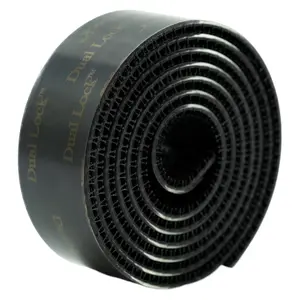 Black Dual Lock Mounting Tape, Reusable Interlocking Adhesive Sticky Hooks for Indoor & Outdoor Use
