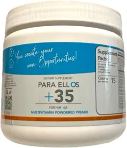 Para Ellos +35 Multivitamin Powder for Him -35 Antioxidants & Vitamins Minerals 250g for Adults Over 35 Years Dietary Supplement